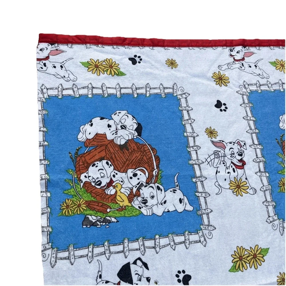 Vintage Disney 101 Dalmations Blanket Acrylic Satin Trim 84
